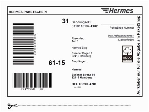 paketschein hermes deutschland.